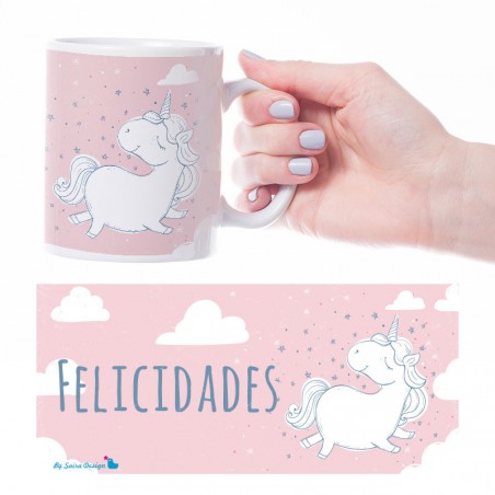 Taza Felicidades Unicornio