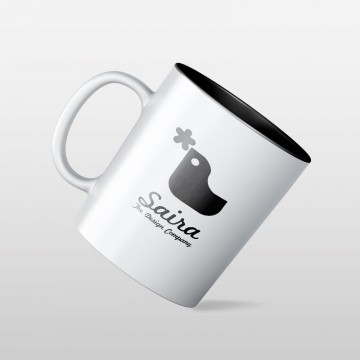 Taza con interior de color negro